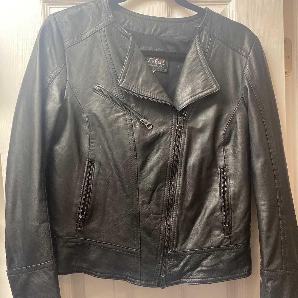 Vera pelle leather jacket moto biker